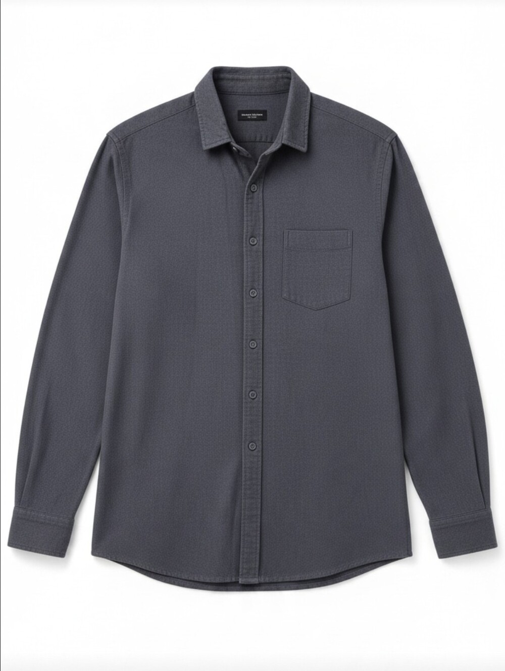 Proper Cloth Mens XL Slim Slate Gray Melange Twill Flannel Button Down Shirt